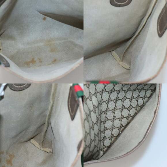 GUCCI GG Supreme Web Sherry Line Tote Bag Pvc Beige Gold 39 02 003 - Picture 12 of 13